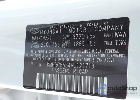 2021 Hyundai Venue Sel from USA, damaged, VIN KMHRC8A34MU121713